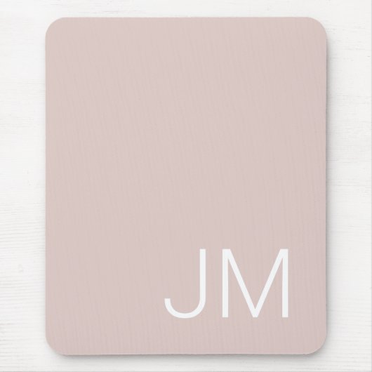 Überdimensionale monogrammierte Initialen Rosé Mousepad (Vorne)