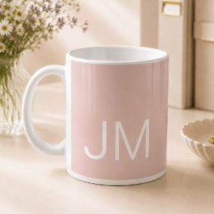 Überdimensionale monogrammierte Initialen Rosenrot Kaffeetasse