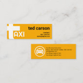 Überdimensionaler Alphabet-T Bold Yellow Taxi Serv Mini Visitenkarte (Vorne/Hinten)