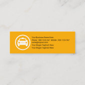 Überdimensionaler Alphabet-T Bold Yellow Taxi Serv Mini Visitenkarte (Rückseite)