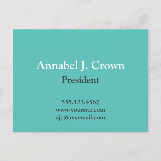 Überdimensionales aquamarines Firmenlogo Postkarte (Vorderseite)