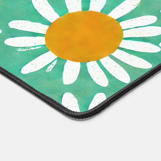 Überdimensionales Daisy Floral Watercolor-Muster Schreibtischunterlage (Ecke)