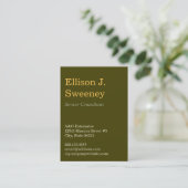 Überdimensionales Moosgrau, berufliche, fette Type Visitenkarte (Stehend Vorderseite)