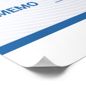 Überdimensionierter Werbescheck mit Firmenlogo Poster (Ecke)