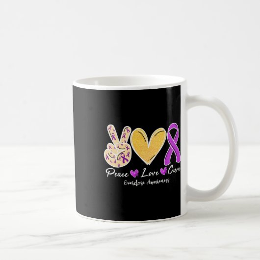 Überdosierung Bewusstsein Frieden Liebe Herz Ribbo Kaffeetasse (Rechts)