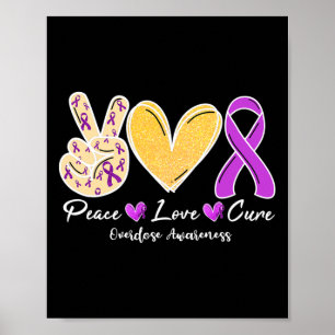 Überdosierung Bewusstsein Frieden Liebe Herz Ribbo Poster