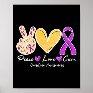 Überdosierung Bewusstsein Frieden Liebe Herz Ribbo Poster