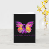 Überdosierung Bewusstsein Lila Ribbon Butterfly Ku Karte (Gelbe Blume)