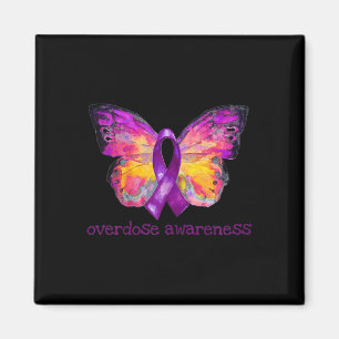 Überdosierung Bewusstsein Lila Ribbon Butterfly Ku Magnet