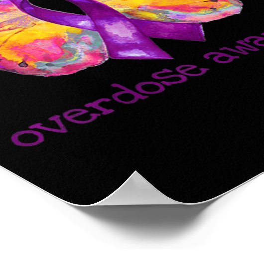 Überdosierung Bewusstsein Lila Ribbon Butterfly Ku Poster (Ecke)