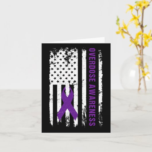 Überdosierung Bewusstseinsbildung Lila Multifunkti Karte (Gelbe Blume)