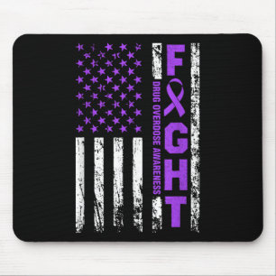 Überdosierung Lila Ribbon-amerikanisches Flag-Medi Mousepad