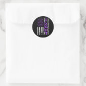 Überdosierung Lila Ribbon-amerikanisches Flag-Medi Runder Aufkleber (Tasche)
