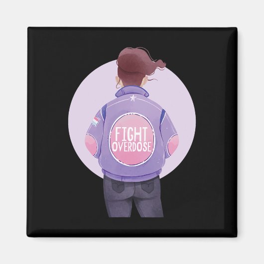 Überdosierung Lila Ribbon Überdosis Awaren Magnet (Vorne)