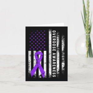 Überdosierung Lila Ribbon-US-Flaggenmedikament Karte