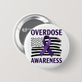 Überdosierung: Monat des amerikanischen Flaggenmon Button (Vorne & Hinten)
