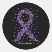 Überdosierung Sensibilisierung Schmetterling Lila Runder Aufkleber (Vorderseite)