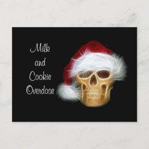 Überdosierung von Milch und Cookie Postkarte