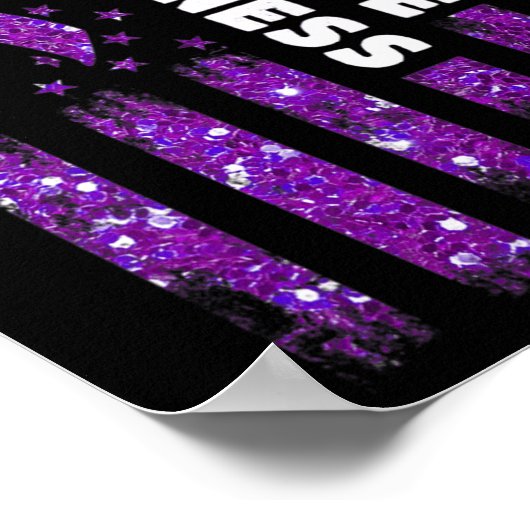 Überdosierung: Warnflagge Pruple Ribbon-Abhängigke Poster (Ecke)