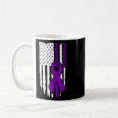 Überdosierungs-Warnflagge Lila Schleife Kaffeetasse (Links)