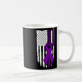 Überdosierungs-Warnflagge Lila Schleife Kaffeetasse