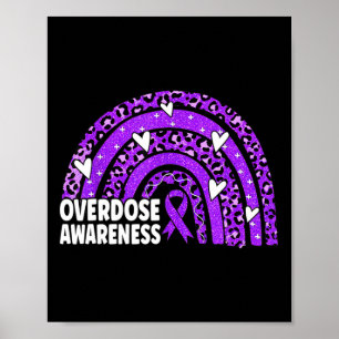 Überdosis-Bewusstsein Lila Band Drogenabhängigkeit Poster