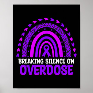Überdosis-Bewusstsein Lila Band Drogenabhängigkeit Poster