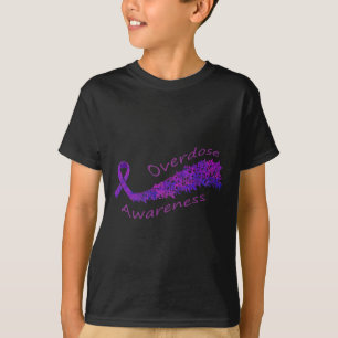 Überdosis-Bewusstsein Lila Band Schmetterling Gesc T-Shirt