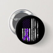 Überdosis-Bewusstsein Lila Band USA-Flagge Drogena Button (Vorne & Hinten)