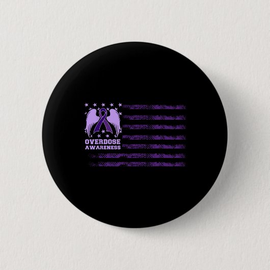 Überdosis-Bewusstseins-Schleifen-Flagge 1 Button (Vorderseite)
