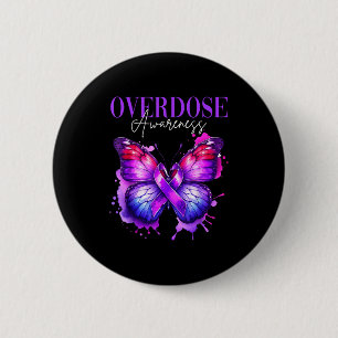 Überdosis-Bewusstseins-Schmetterling Lila Band Des Button