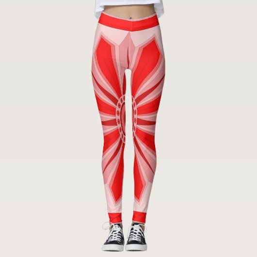 Überdrucke Leggings mit roter Kunst (Vorderseite)