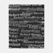 Überdrucke mehrfache Namen Schwarzweiß-modern Fleecedecke (Vorderseite)