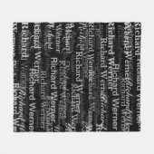 Überdrucke mehrfache Namen Schwarzweiß-modern Fleecedecke (Vorderseite (Horizontal))