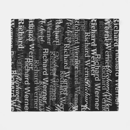 Überdrucke mehrfache Namen Schwarzweiß-modern Fleecedecke (Vorderseite (Horizontal))