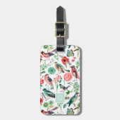 Überdrucken von Vögeln mit Monogramm Gepäckanhänger (Vorderseite vertikal)