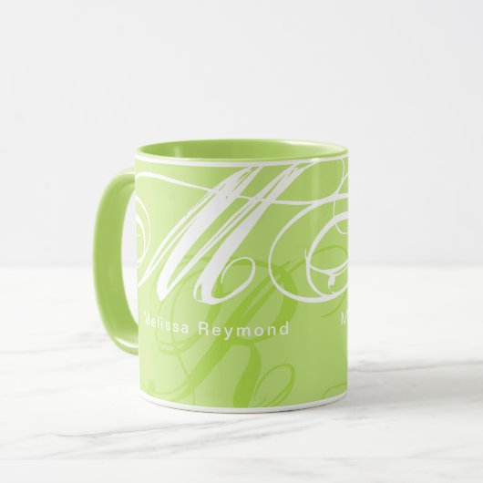 Überdrucktes Monogramm-Überall-Limon Tasse (Vorderseite Links)