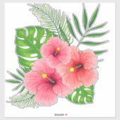 Übereinkommen über tropischen Hibiskus Vinyl Decal Aufkleber (Blatt)