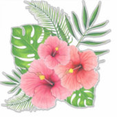 Übereinkommen über tropischen Hibiskus Vinyl Decal Aufkleber (Vorderseite)