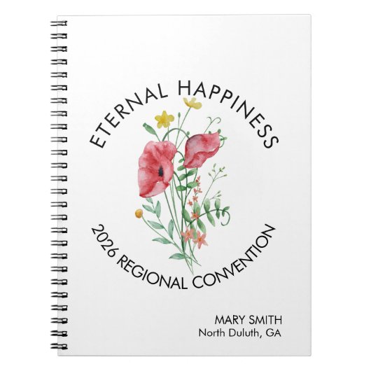 Übereinkommen zum Ewigen Glück 2026 mit Blume Notizblock (Vorderseite)