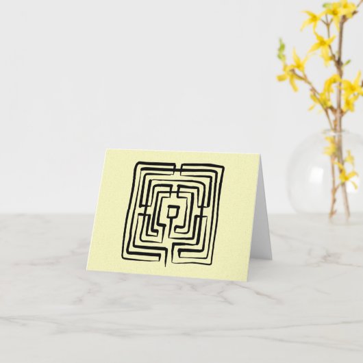 Überfahrtlabyrinth-Bürstenquadrat der leeren Karte (Gelbe Blume)