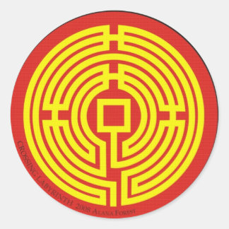 Überfahrtlabyrinthchinese Runder Aufkleber