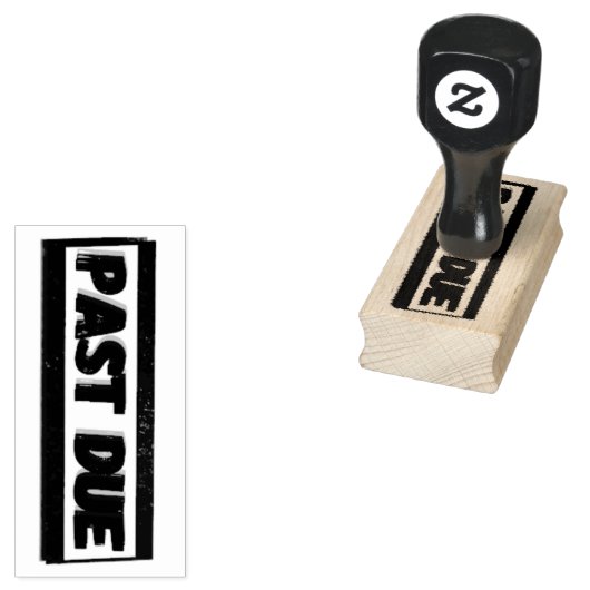 "ÜBERFÄLLIG" Holzstempel mit Gummidruckplatte Gummistempel (Stempel)