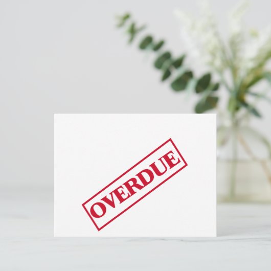 Überfällige Briefmarke - Rote Tinte Postkarte (Stehend Vorderseite)