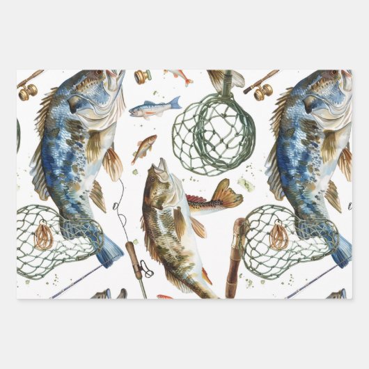 Überfischung Geschenkpapier Set (Vorderseite)