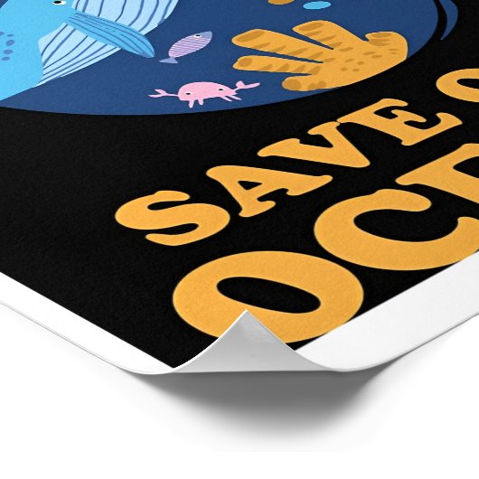 Überfischung Rette unser Ozeanplakat Poster (Ecke)