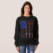 Überfischung unter amerikanischer Flagge Sweatshirt (Vorne ganz)