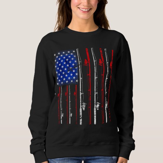 Überfischung unter amerikanischer Flagge Sweatshirt (Vorderseite)