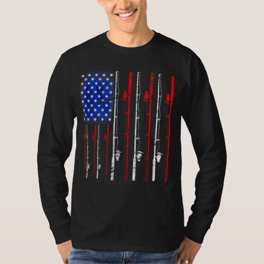 Überfischung unter amerikanischer Flagge T-Shirt (Vorderseite)