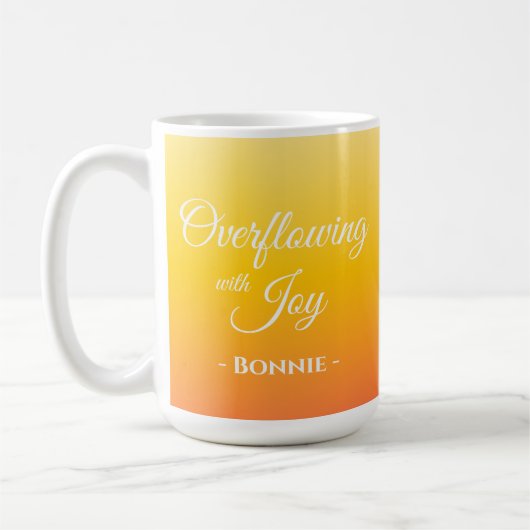 Überfließend mit Freude Personalisiert Christlich Kaffeetasse (Links)
